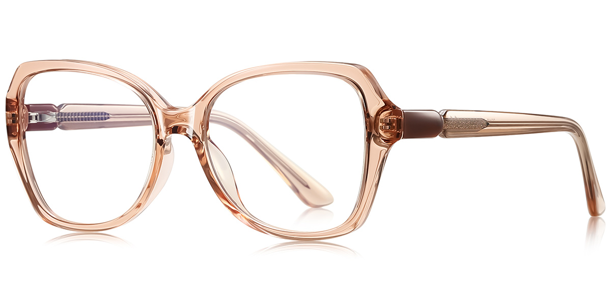 Square Reading Glasses translucent-brown