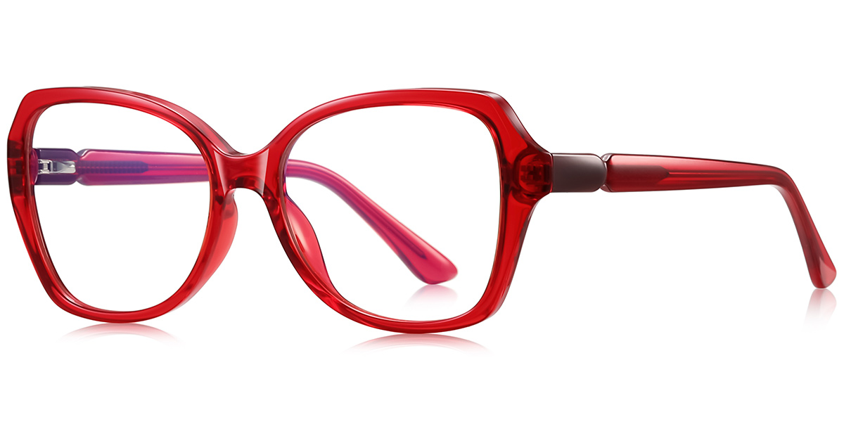 Square Reading Glasses translucent-red