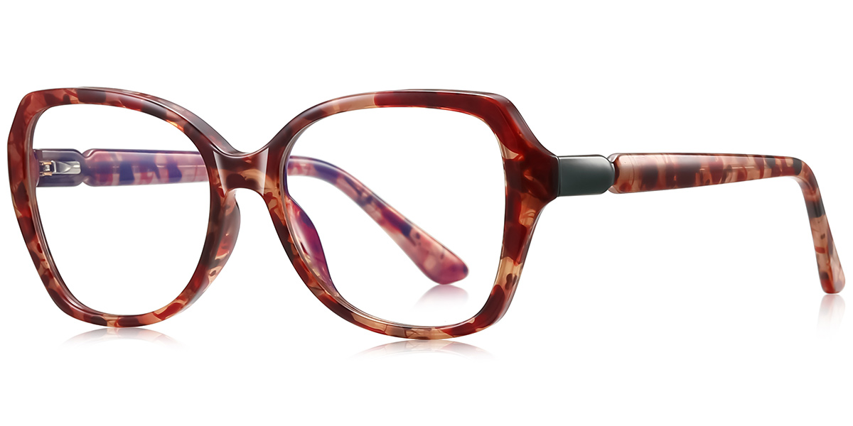 Square Reading Glasses pattern-brown