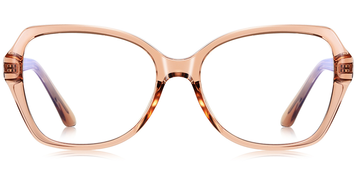 Square Reading Glasses translucent-brown