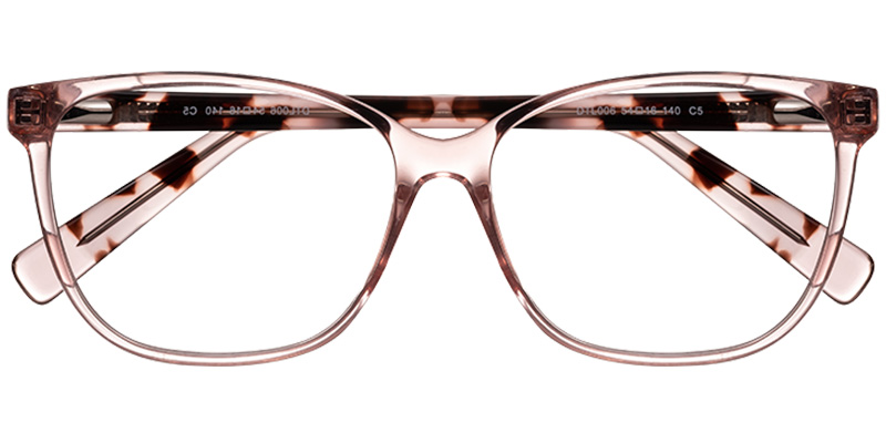 Acetate Square Reading Glasses translucent-pink