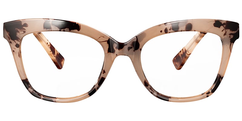 Square Reading Glasses pattern-brown