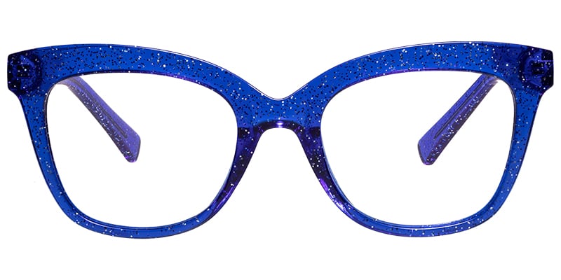 Square Reading Glasses glitter-blue