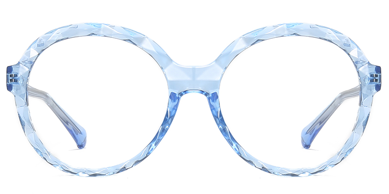 Round Reading Glasses translucent-blue