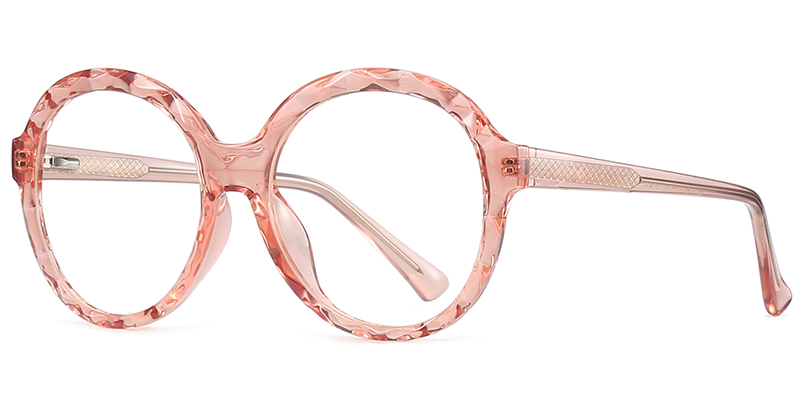 Round Reading Glasses translucent-pink