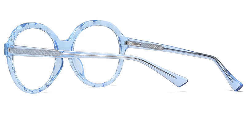 Round Reading Glasses translucent-blue