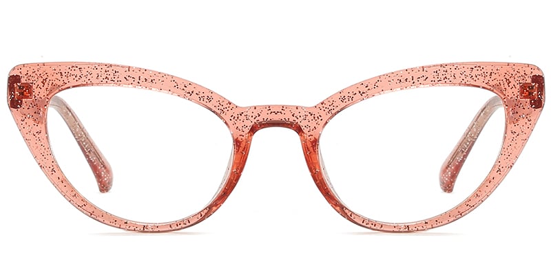 Cat Eye Reading Glasses glitter-pink