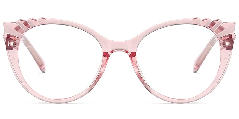 Cat Eye Reading Glasses translucent-pink