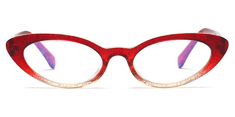 Cat Eye Reading Glasses glitter-red
