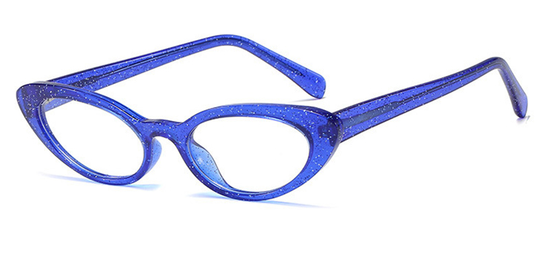 Cat Eye Reading Glasses glitter-blue