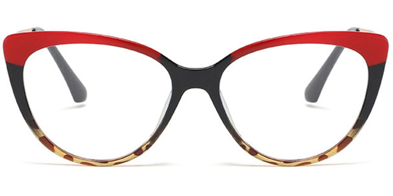 Cat Eye Reading Glasses pattern-red