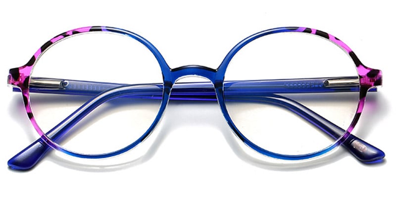 TR Round Reading Glasses pattern-blue