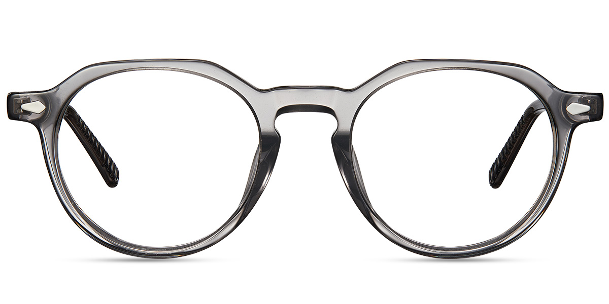 Acetate Square Reading Glasses translucent-grey