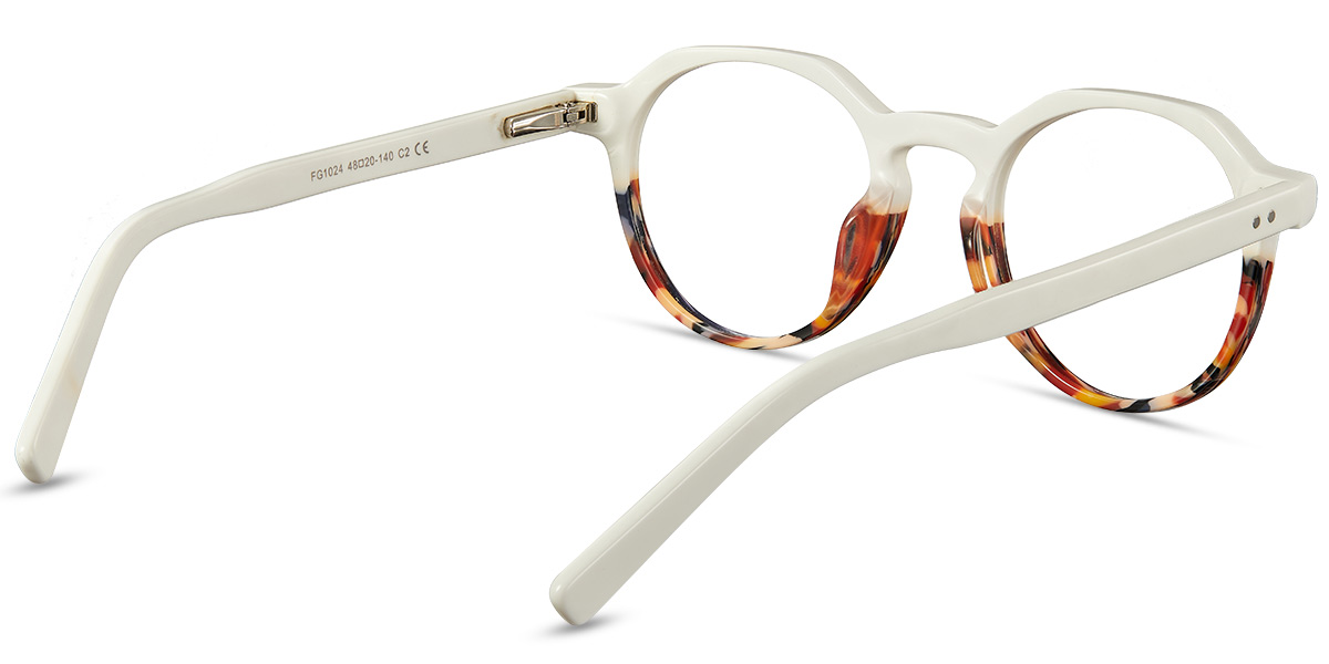 Acetate Oval Reading Glasses pattern-white