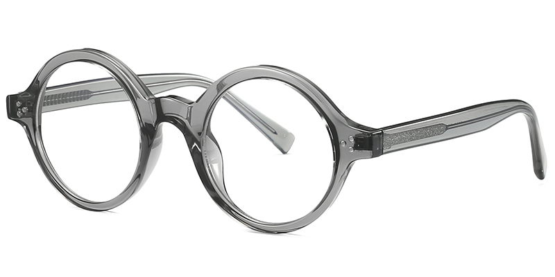 Round Reading Glasses translucent-grey