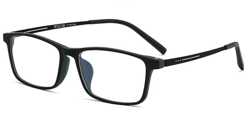 Titanium Rectangle Eyeglasses black