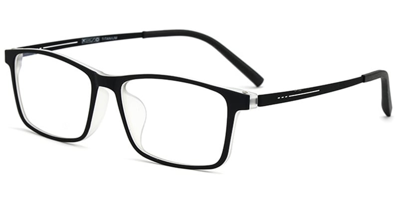 Titanium Rectangle Eyeglasses black-white