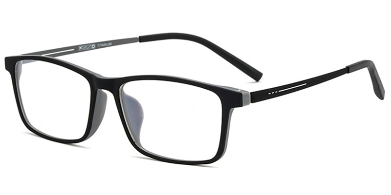 Titanium Rectangle Eyeglasses black-grey