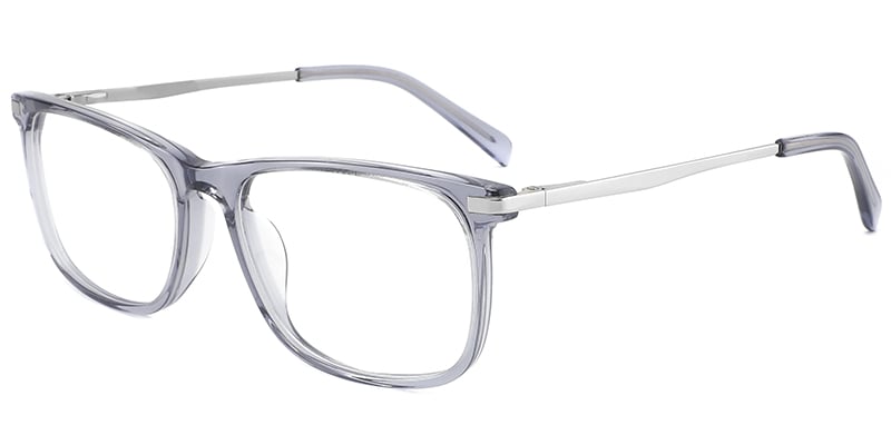 Acetate Metal Rectangle Reading Glasses grey