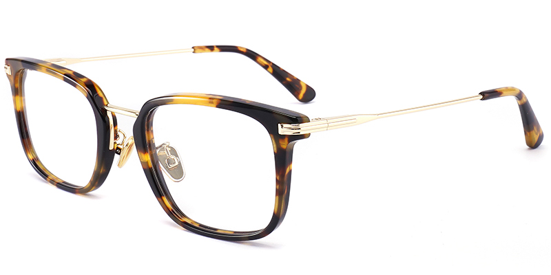 Acetate Rectangle Reading Glasses pattern-yellow