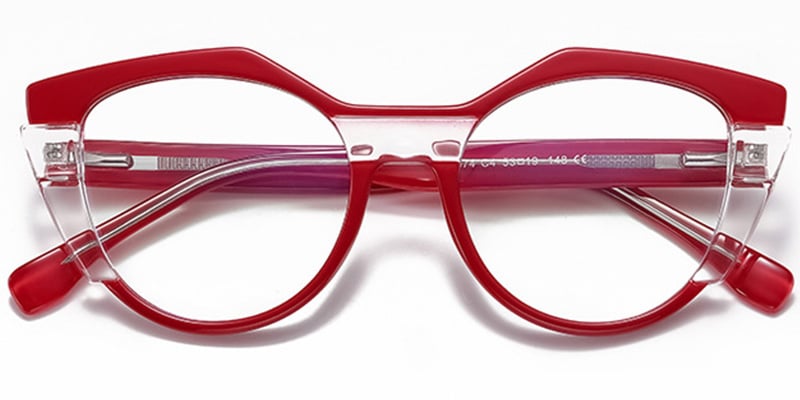 Geometric Reading Glasses red