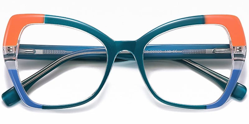 Geometric Butterfly Reading Glasses green