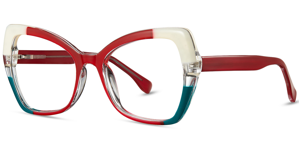 Geometric Butterfly Reading Glasses red