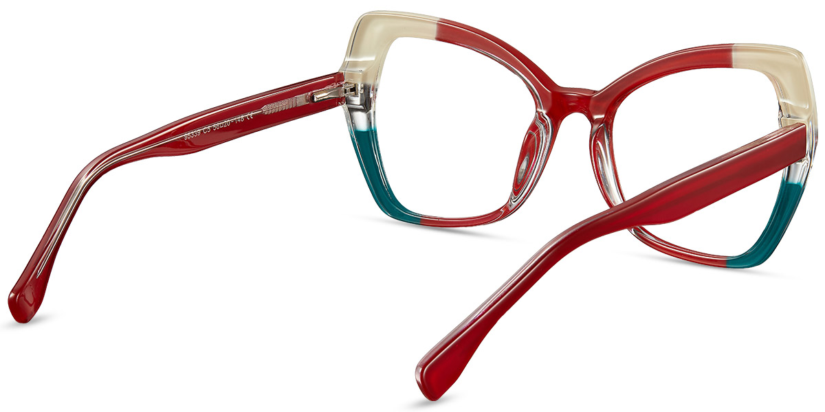 Geometric Butterfly Reading Glasses red