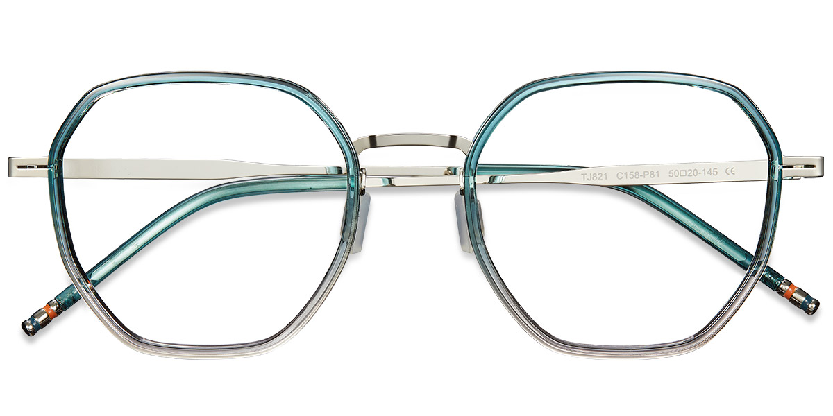 Geometric Reading Glasses translucent-blue
