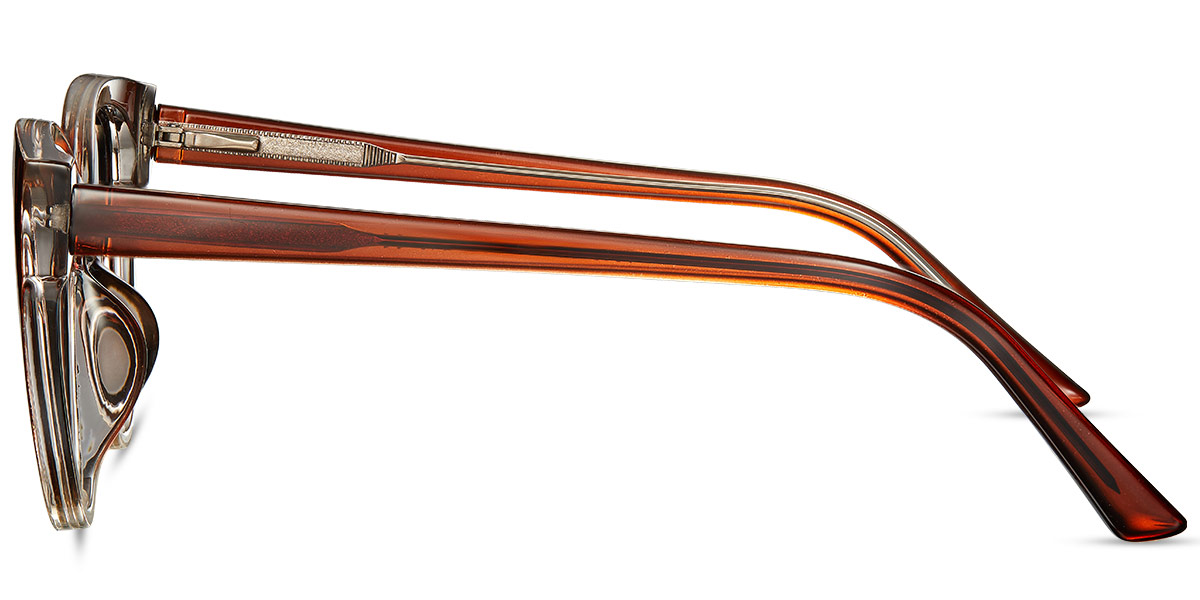 Oval Cat Eye Reading Glasses translucent-brown