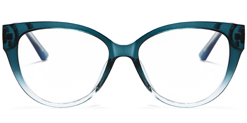 Oval Cat Eye Reading Glasses translucent-blue