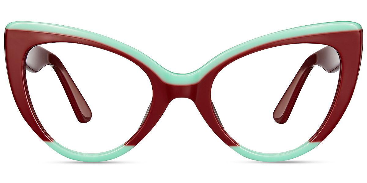 Acetate Cat Eye Reading Glasses pattern-red