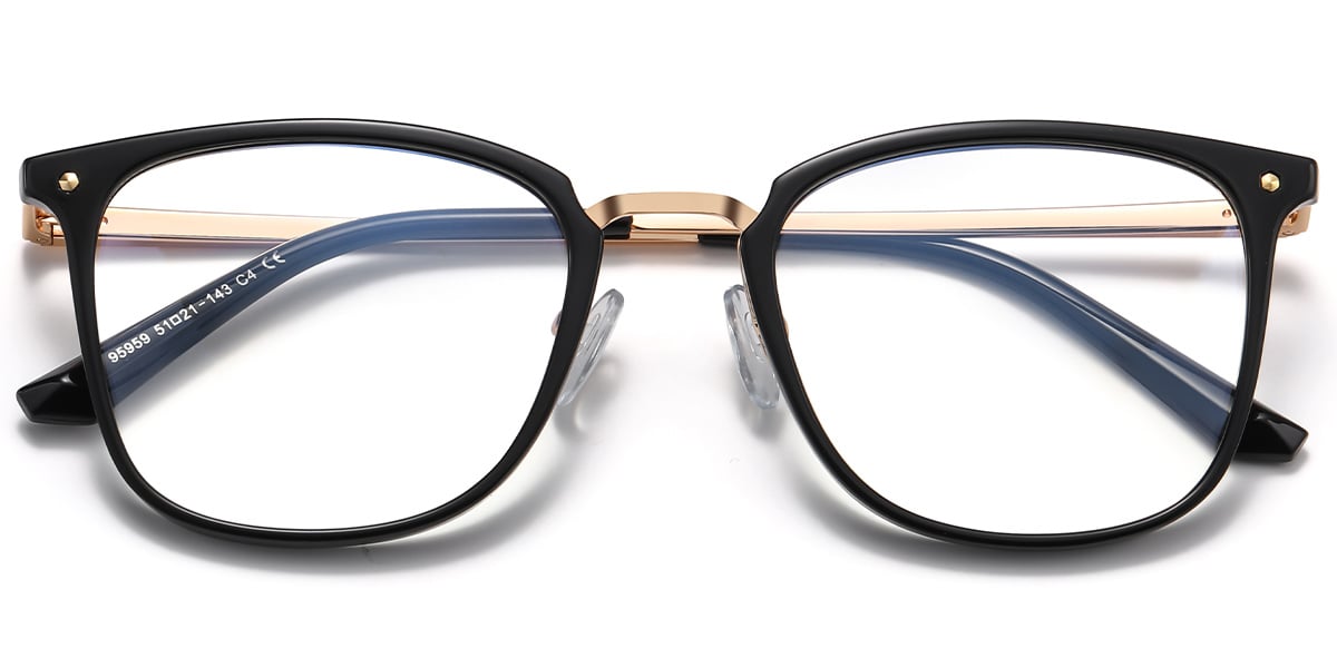 Square Reading Glasses black-gold