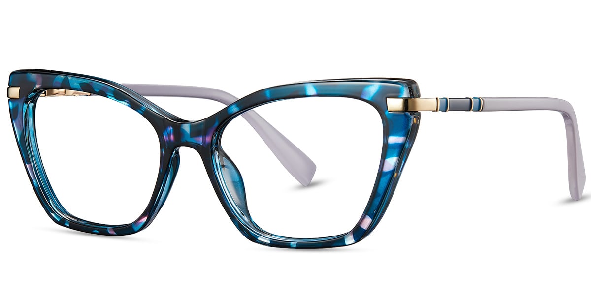 Rectangle Reading Glasses pattern-blue