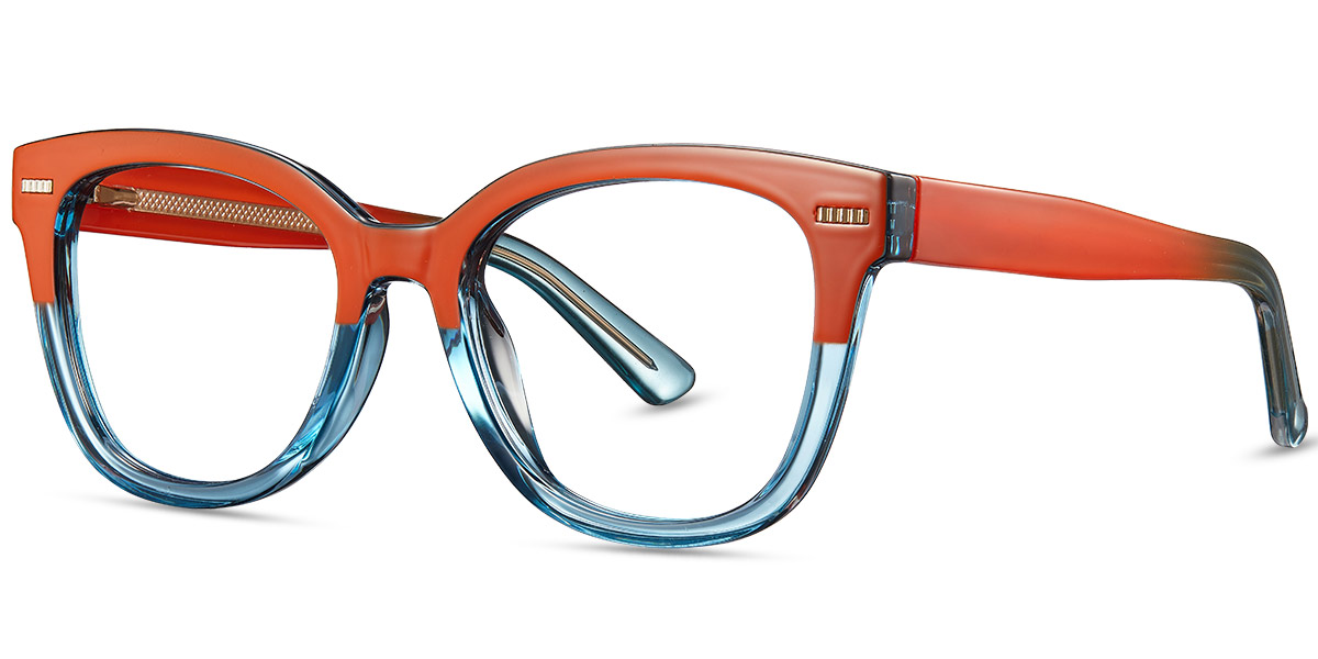 Square Reading Glasses pattern-orange