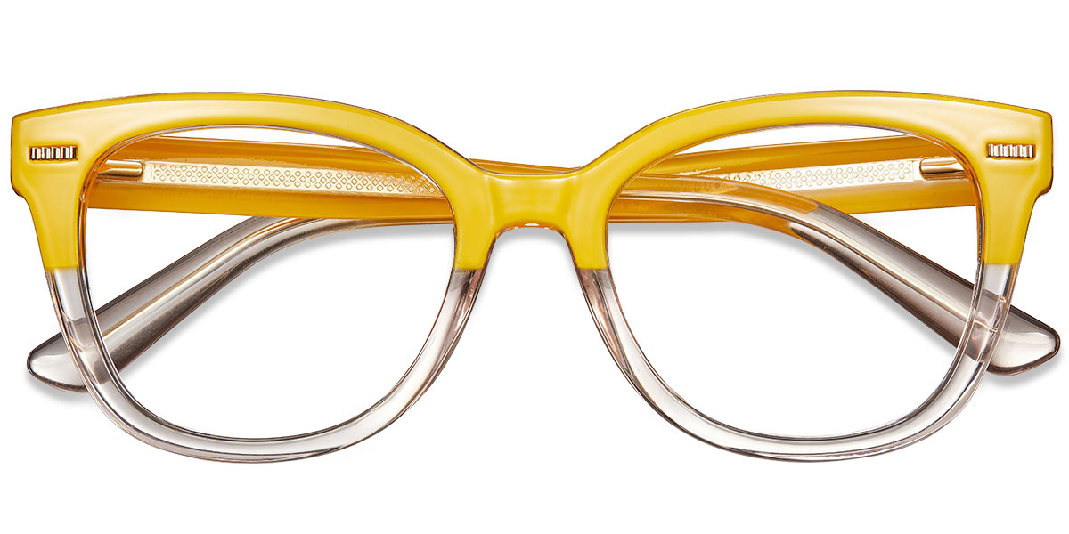 Square Reading Glasses pattern-yellow