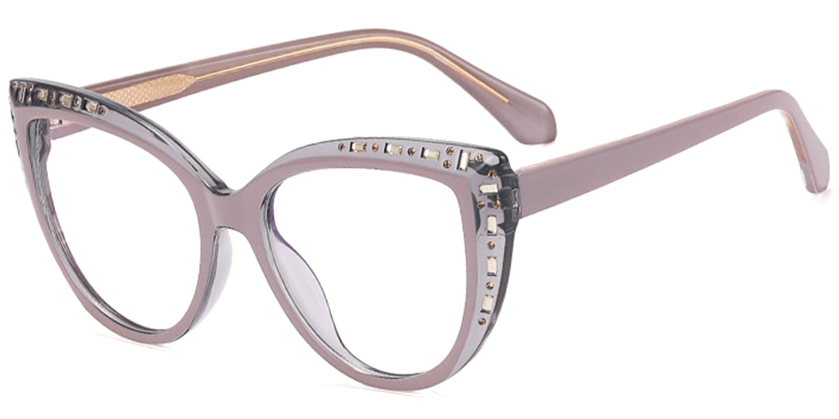 Cat Eye Reading Glasses translucent-grey