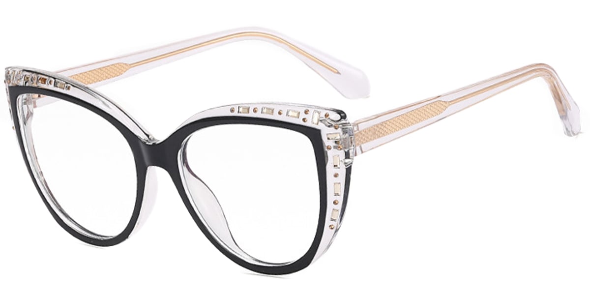 Cat Eye Reading Glasses translucent-black