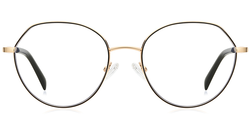 Round Reading Glasses black-gold