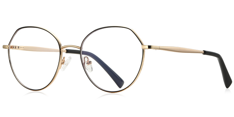 Round Reading Glasses black-gold