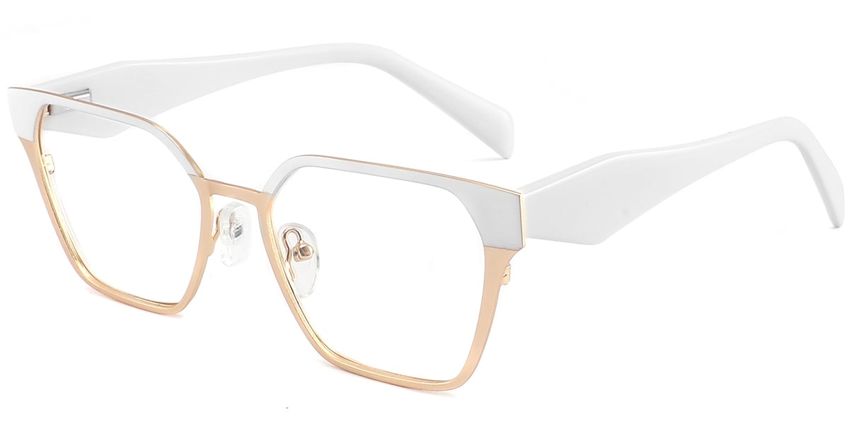 Acetate Geometric Reading Glasses white