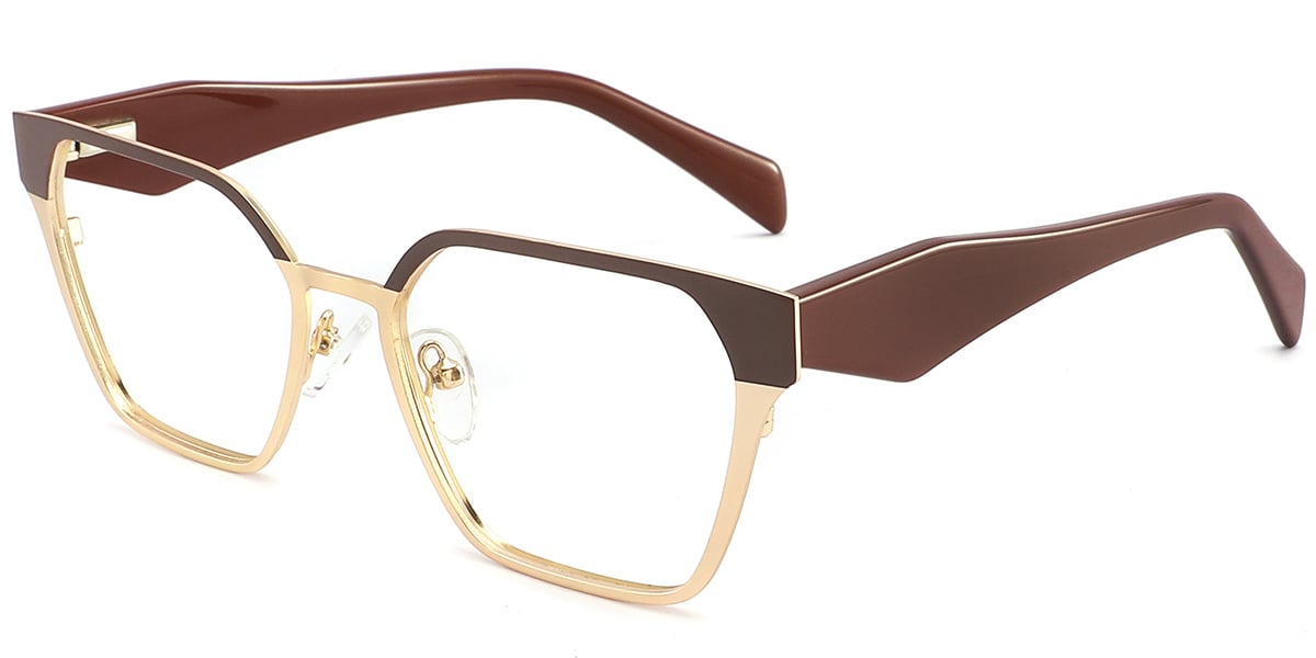 Acetate Geometric Reading Glasses brown