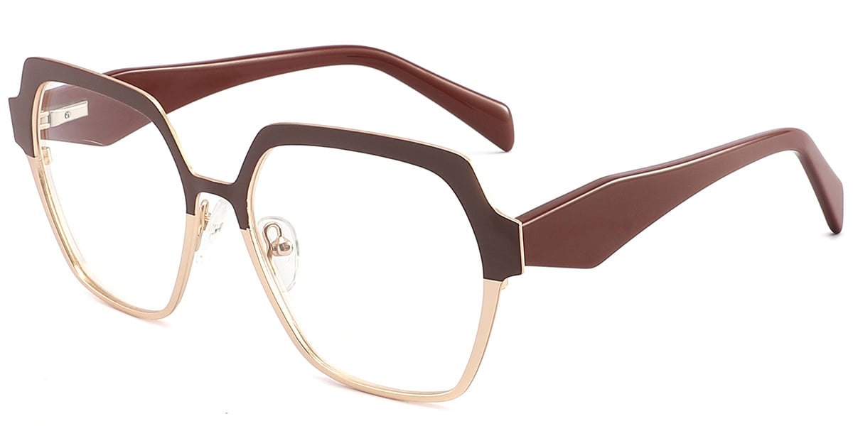 Acetate Square Reading Glasses brown