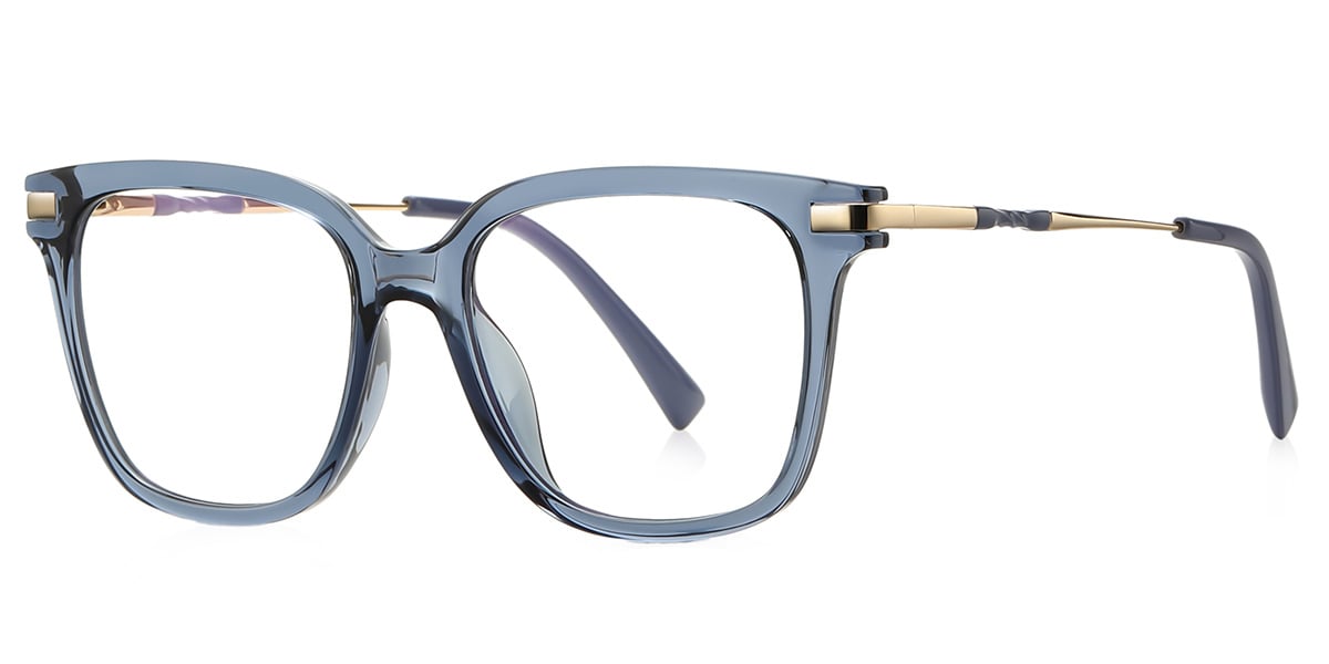 Square Reading Glasses translucent-blue
