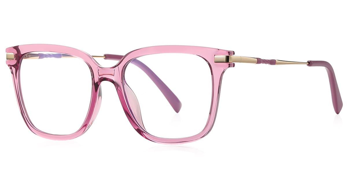 Square Reading Glasses translucent-pink
