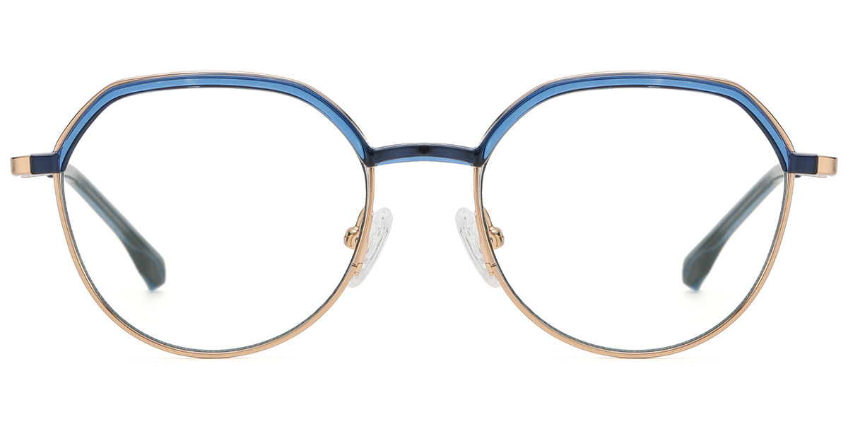 Browline Reading Glasses translucent-blue
