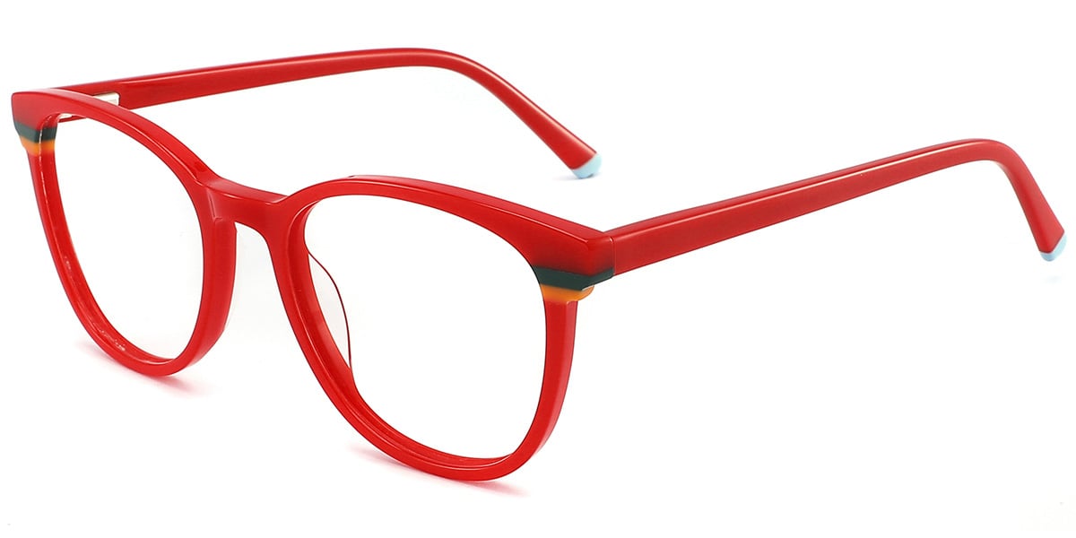 Acetate Round Reading Glasses red