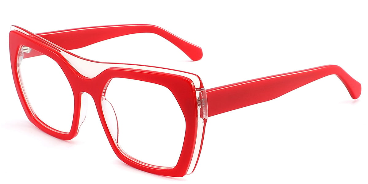 Acetate Geometric Reading Glasses red