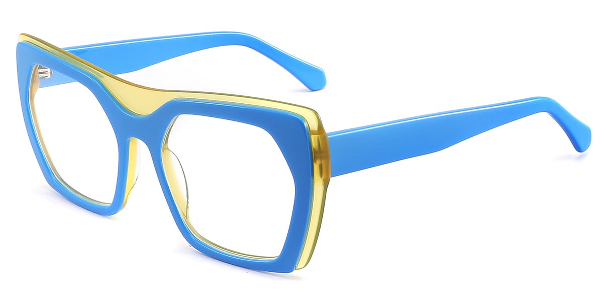 Acetate Geometric Reading Glasses blue