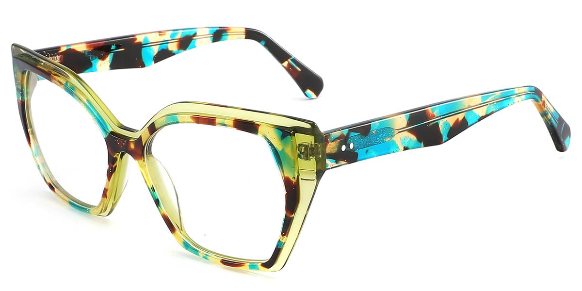 Acetate Geometric Reading Glasses pattern-yellow